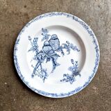 Clairefontaine - Léon Graves deep plate in iron earth, "Chardonnerets" service, late 19th century