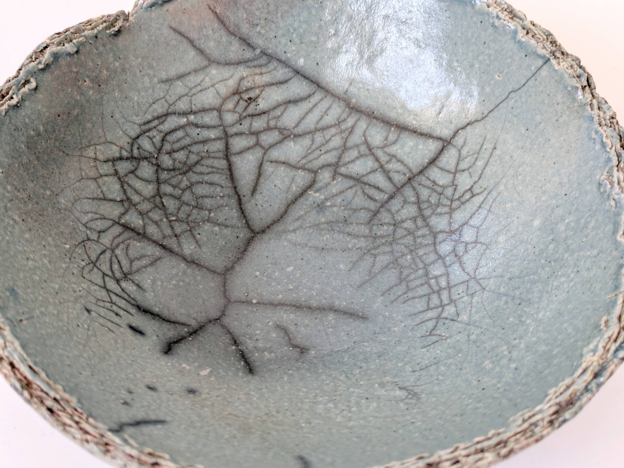 Vintage Raku ceramic bowl, handmade, signed, Japanese craftsmanship.