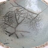 Vintage Raku ceramic bowl, handmade, signed, Japanese craftsmanship.