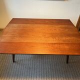 Danish coffee table from the 1960s, in good original condition, teak wood, rattan. by HELTBORG MOBLER