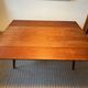Danish coffee table from the 1960s, in good original condition, teak wood, rattan. by HELTBORG MOBLER