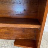 Vintage solid oak geometric wall shelf
