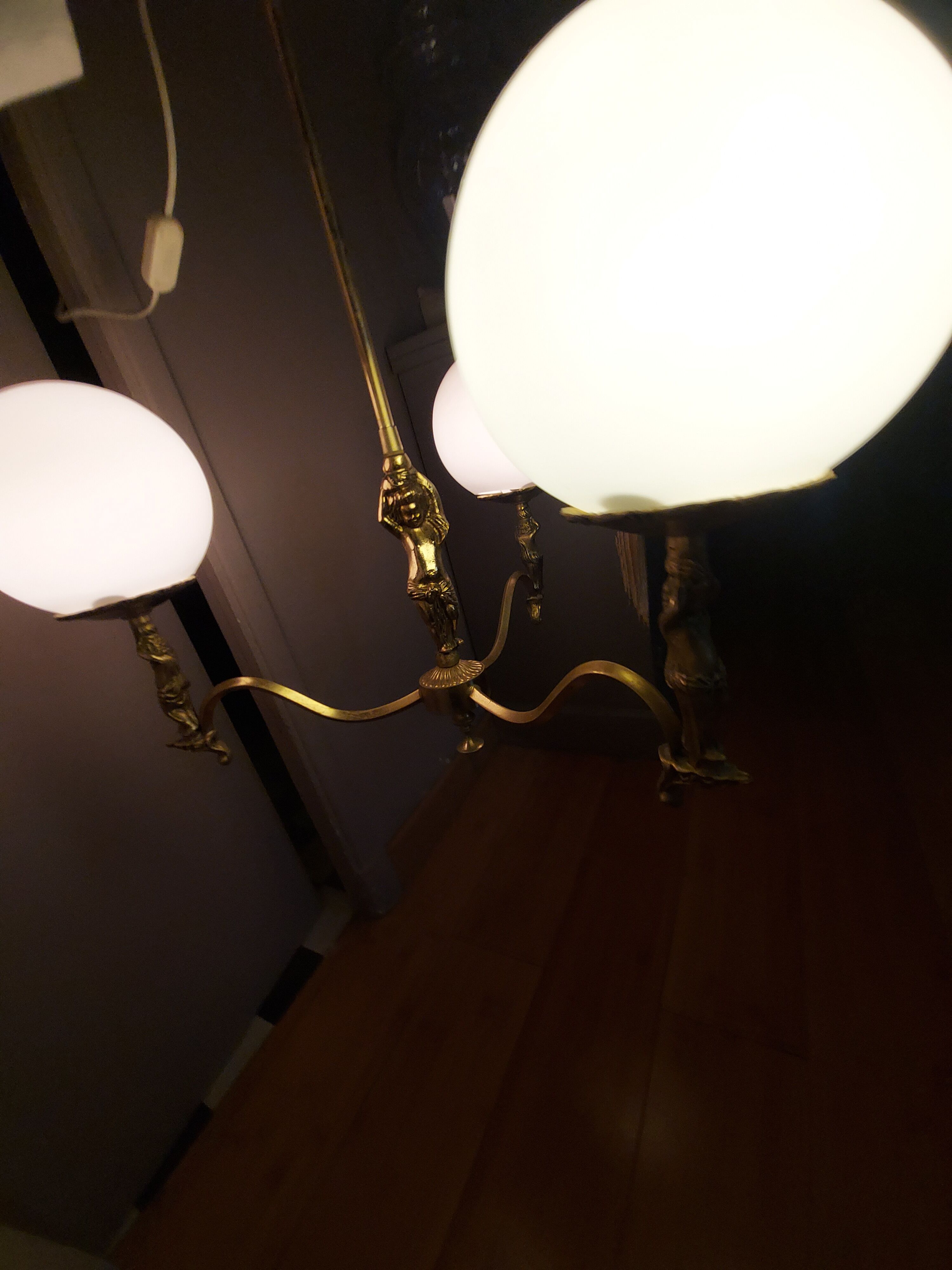 60'S vintage brass chandelier, Cherubin