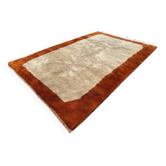 Terracotta and beige Moroccan Mrirt rug 340x230 cm – framed pattern