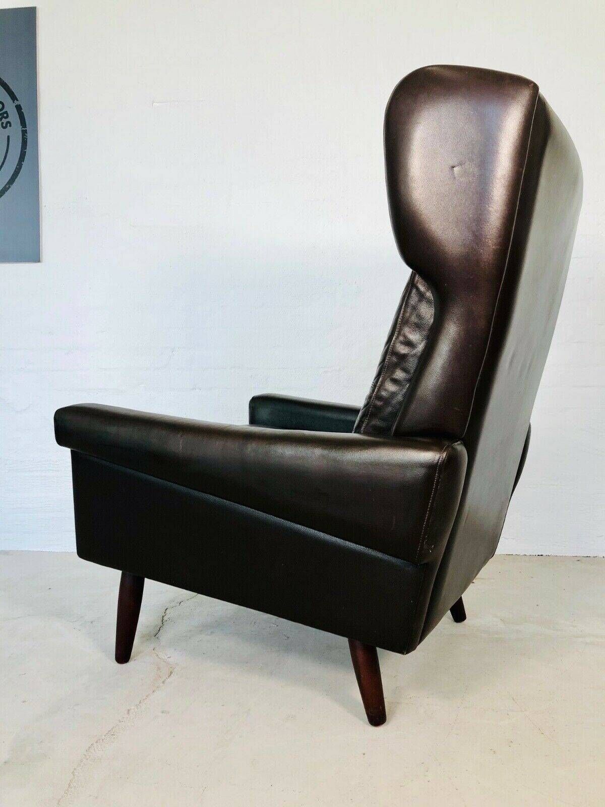 Vintage Danish mid-century Svend Skipper high back lounge chair 1965