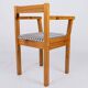 Pair of pine chairs with gingham fabric, France, 1980.