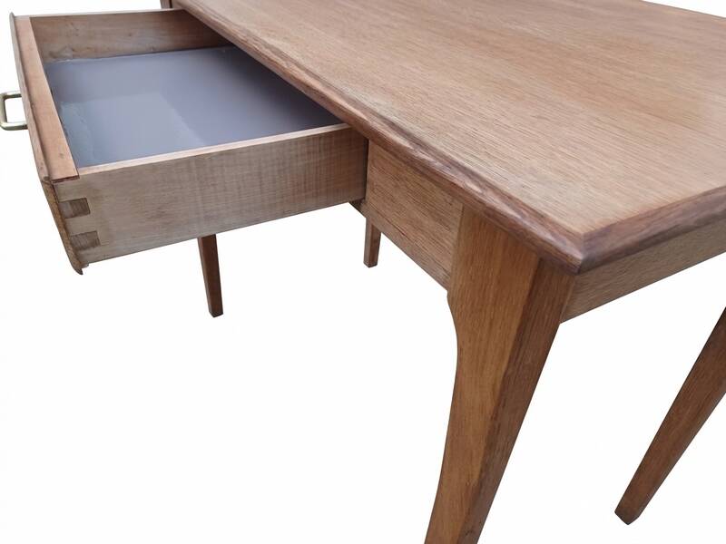 Desk table, kitchen table, vintage 1950s oak side table.