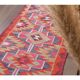 1970s Vintage Turkish Hand-Knotted Wool Cotton Pink Runner Rug 92x343