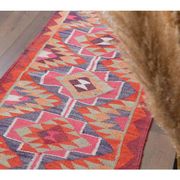 1970s Vintage Turkish Hand-Knotted Wool Cotton Pink Runner Rug 92x343