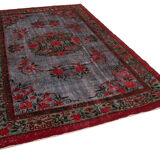 Handmade anatolian 1980s 196 cm x 302 cm red rug