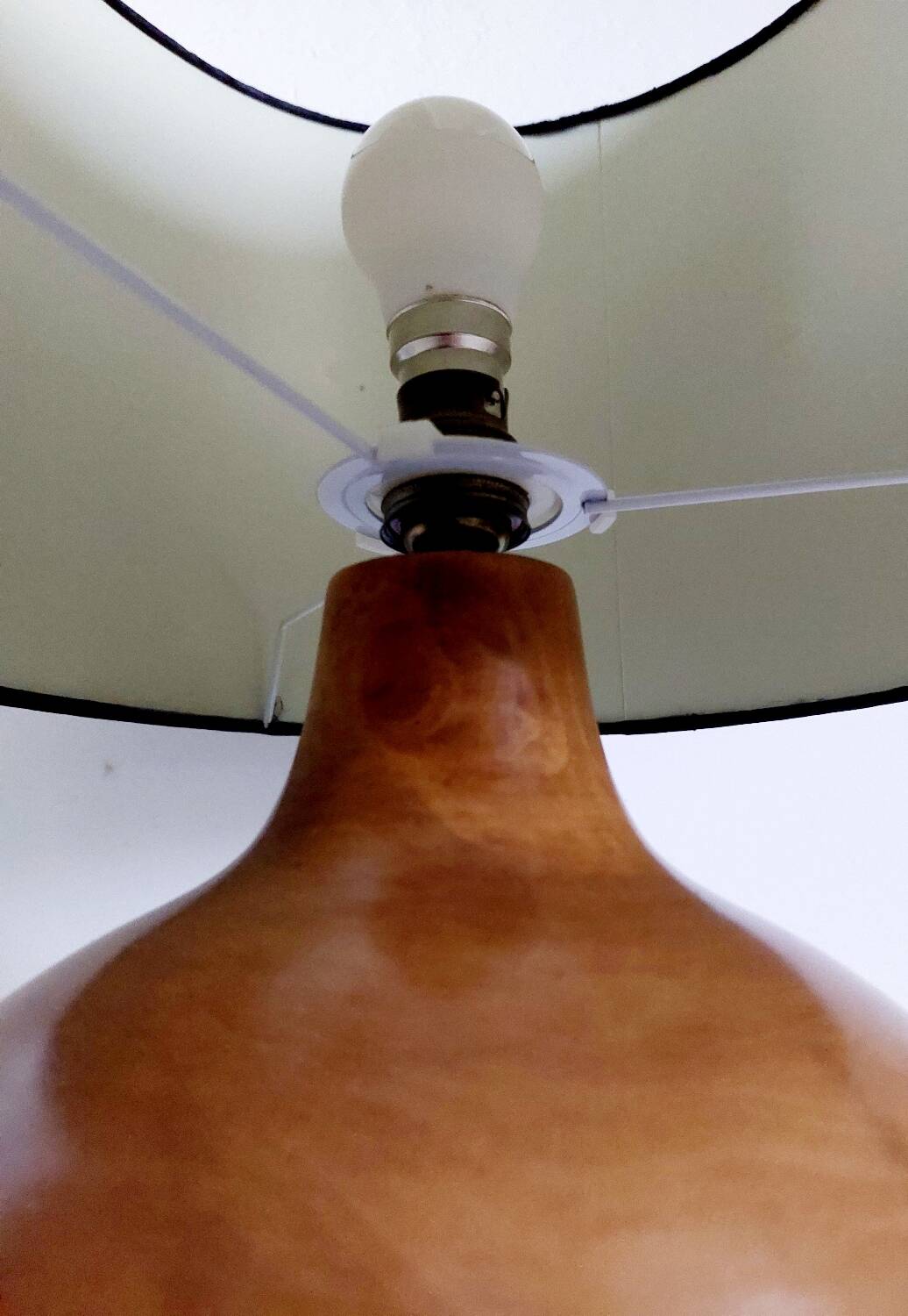 Vintage wooden foot lamp