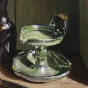 Still life with long-necked flask and finds – Marjolein van den Berg