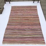 XL Handmade Striped Vintage North African Berber Antique Carpet - Area Rug 272x180