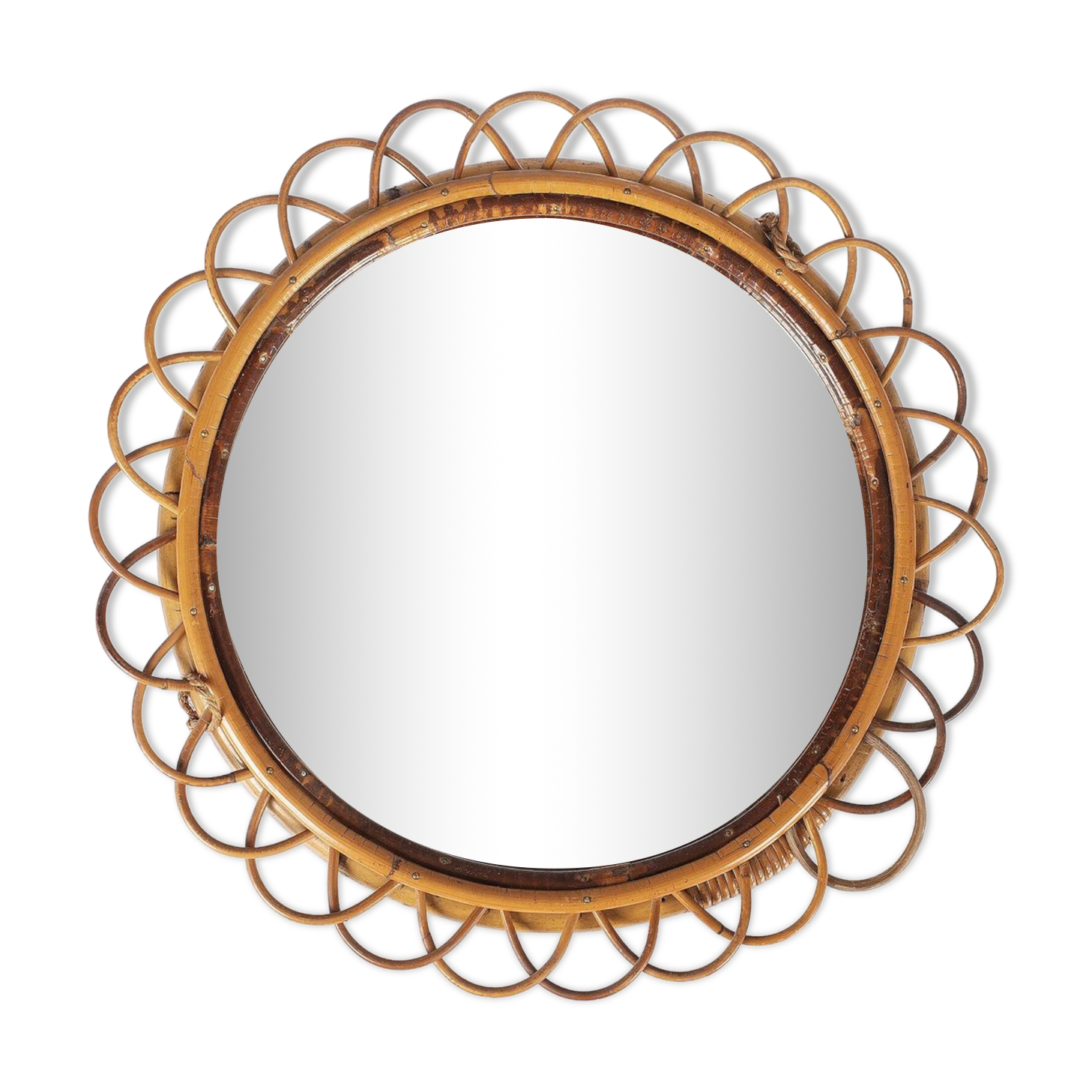 Rattan sun mirror
