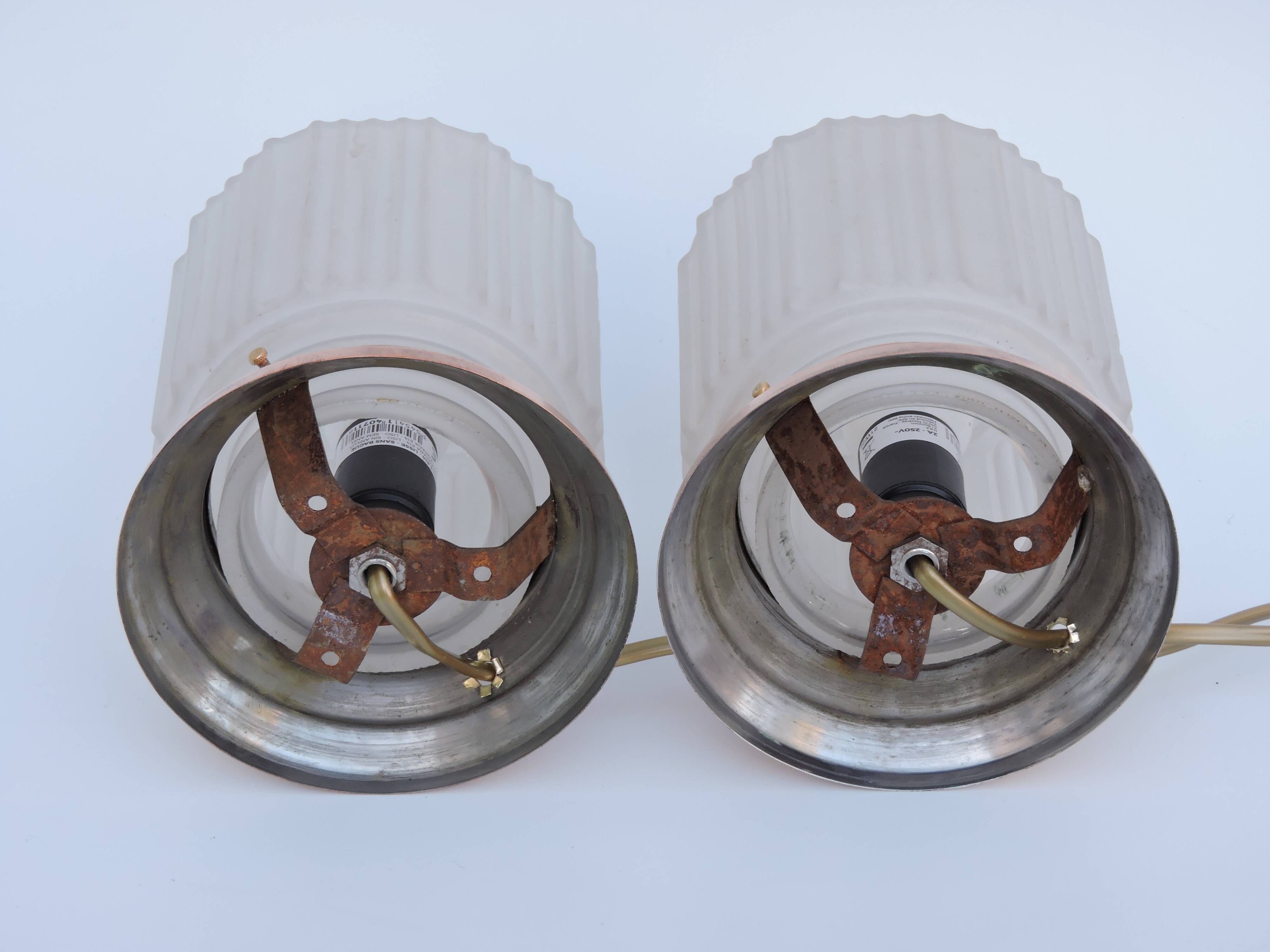 Pair of lamp building modernist art deco skyscraper skyscraper 1930 sign p d'avesn france