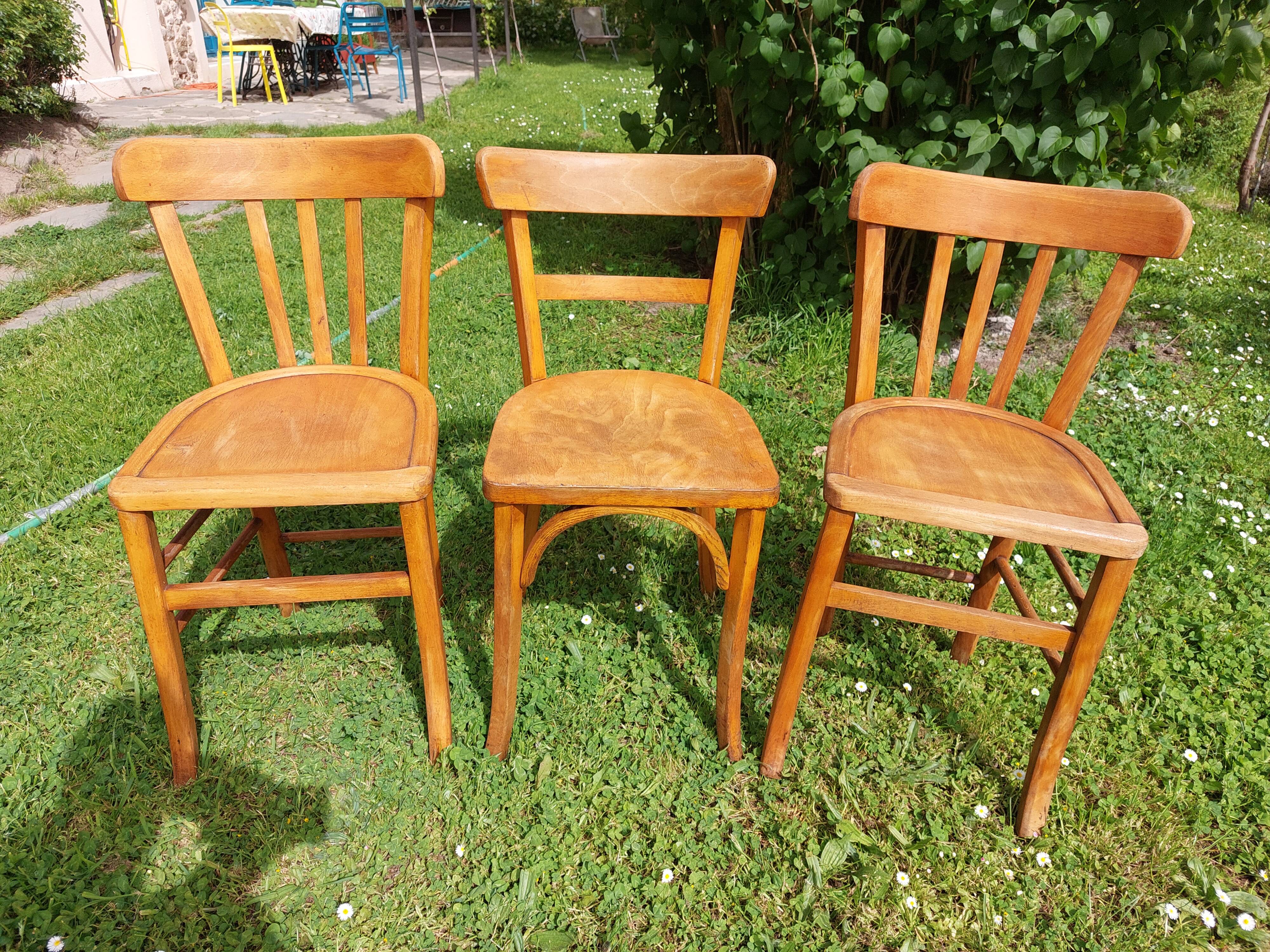 6 sanded bistro chairs
