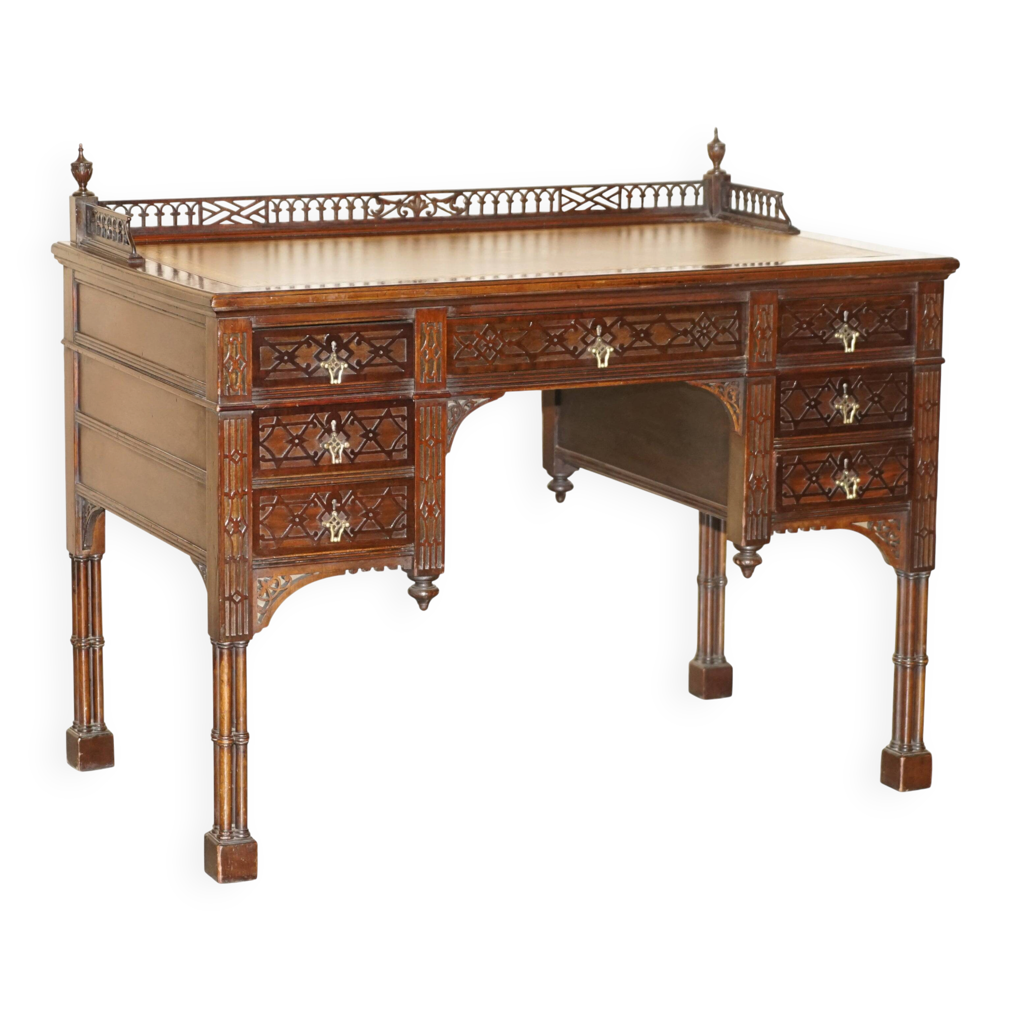 Chinese Chippendale bureau restored by Edward & Roberts