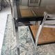 Vintage dining set – smoked glass & chrome – 5 chairs – year