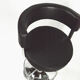 Bar stool black, eco-leather, Germany 90s