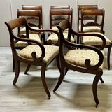 Set of six chairs and two armchairs from the Charles X period