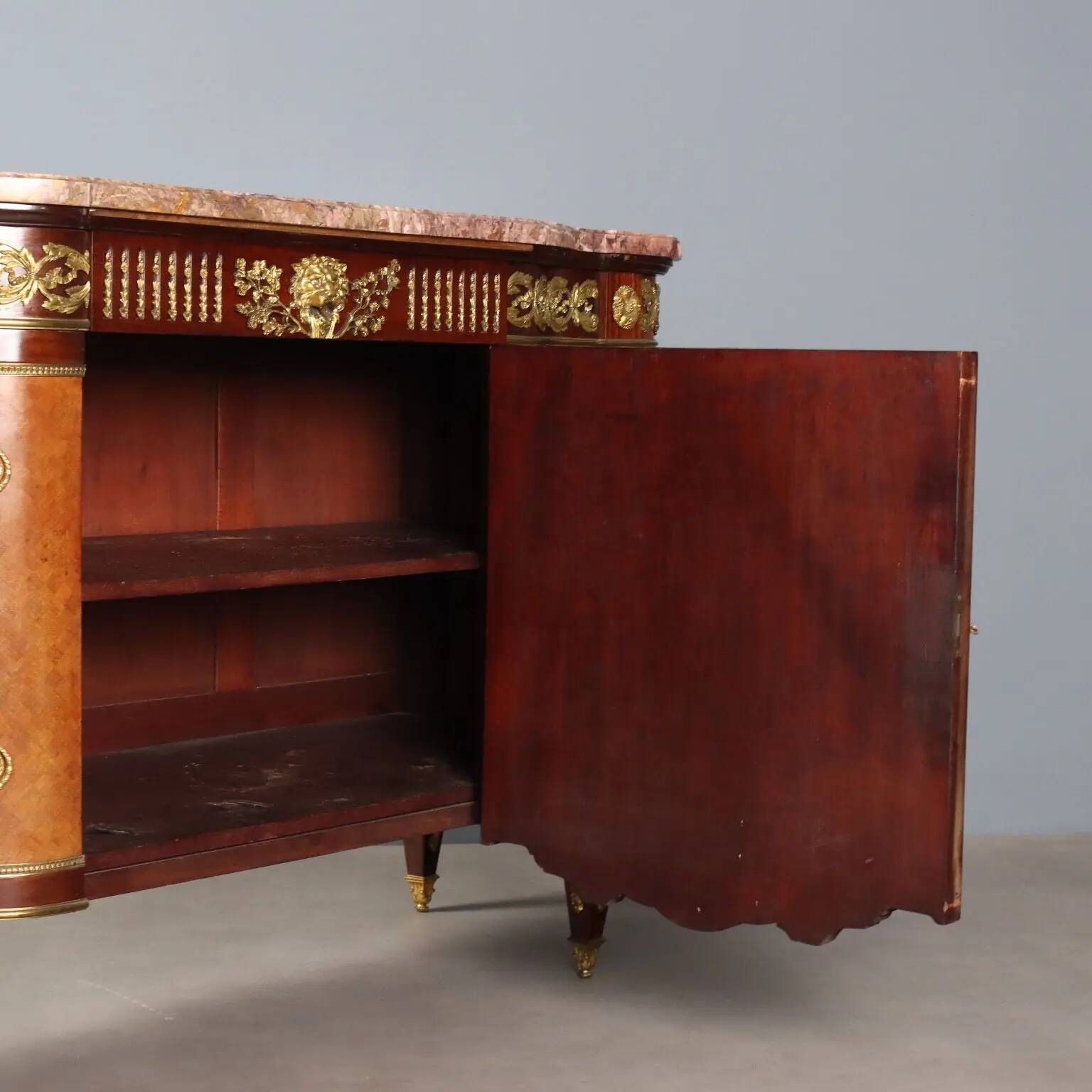Louis XVI-style buffet in mahogany and gilded bronze, 20th century.