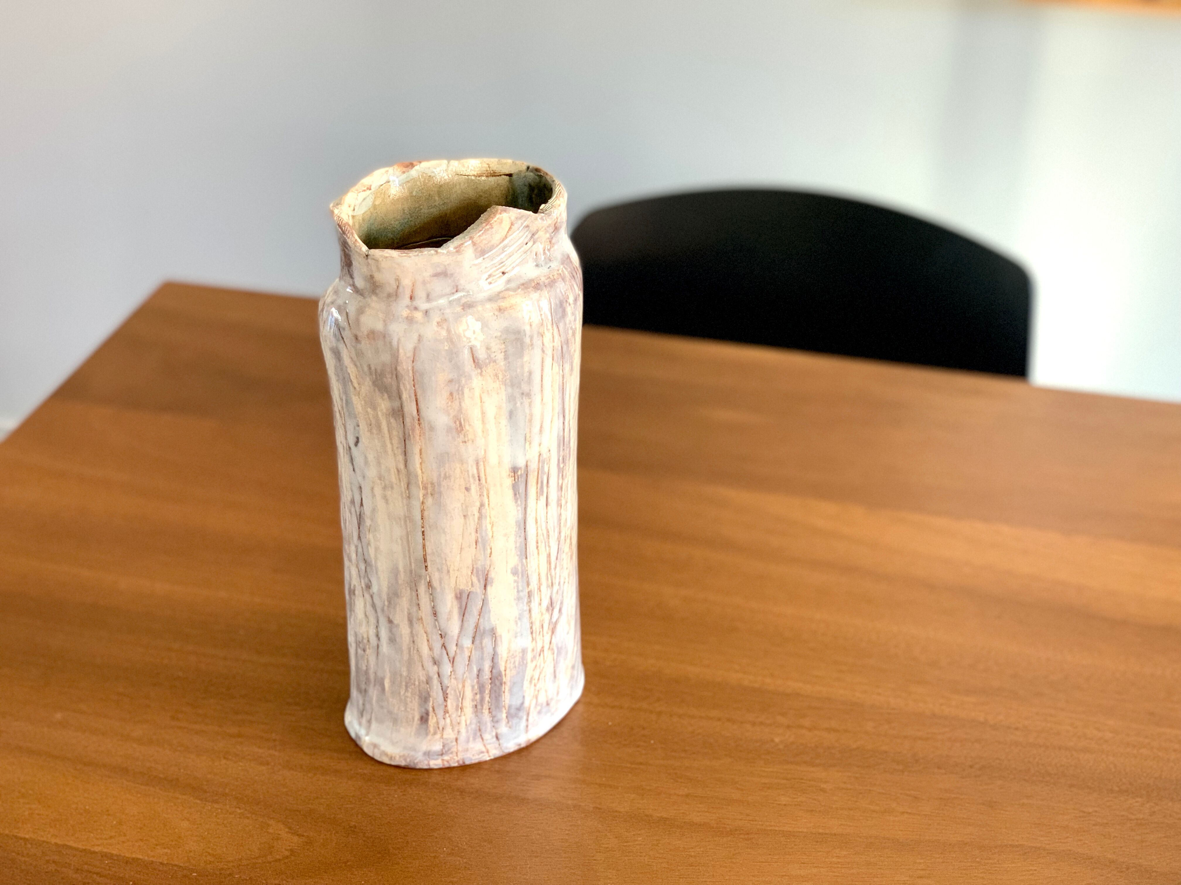 Brutalist vase signed 90