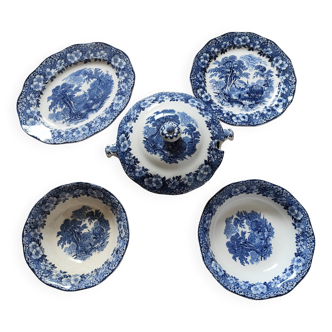 Woodland enoch wedgwood 1 soupière + 2 plats + 2 saladiers vintage 1970