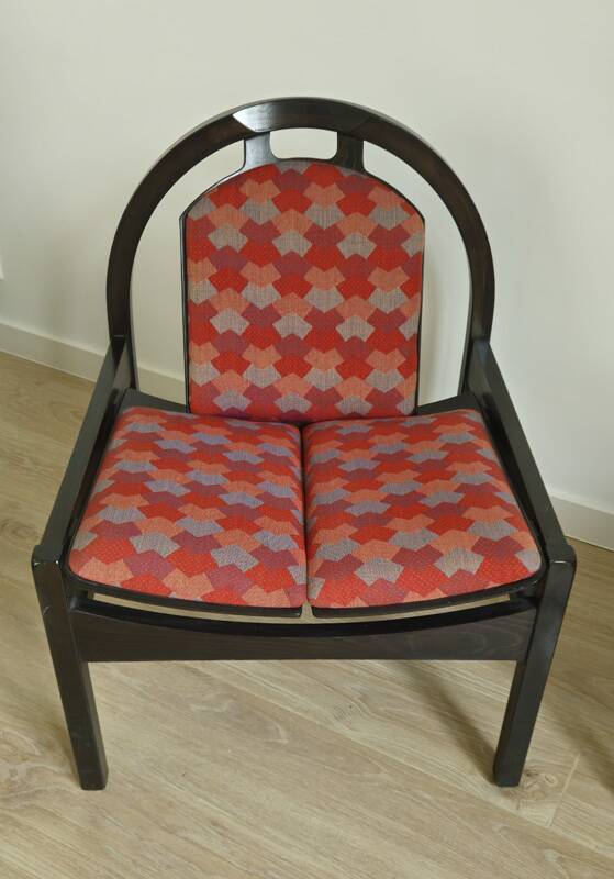 Vintage Argos armchair pair – Baumann – stained beech wood