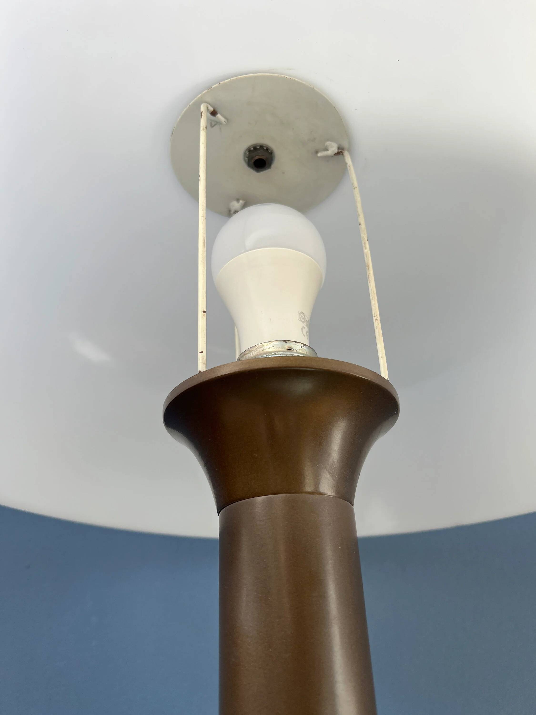 Brown and white Space Age Mid-Century mushroom table lamp