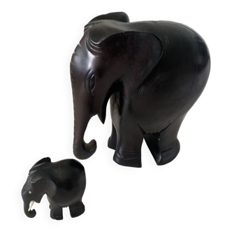 Ebony Carved Elephants