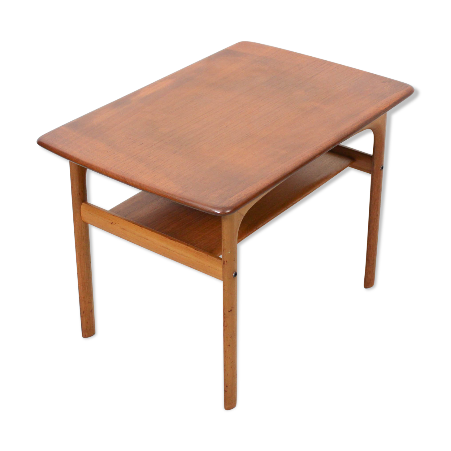 Mid Century Two-Tiered Teak Sidetable by Rasmus Solberg, Norway 1960s
