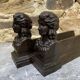 Pair of antique cast iron fire dogs "Ariadne"