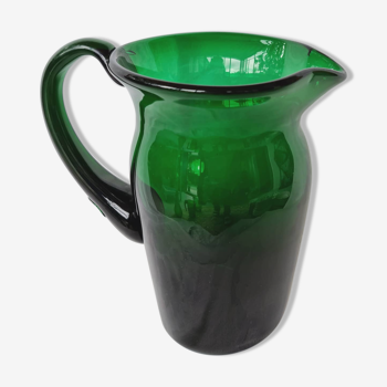 Green glass pitcher