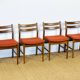 4 chaises scandinave 1960