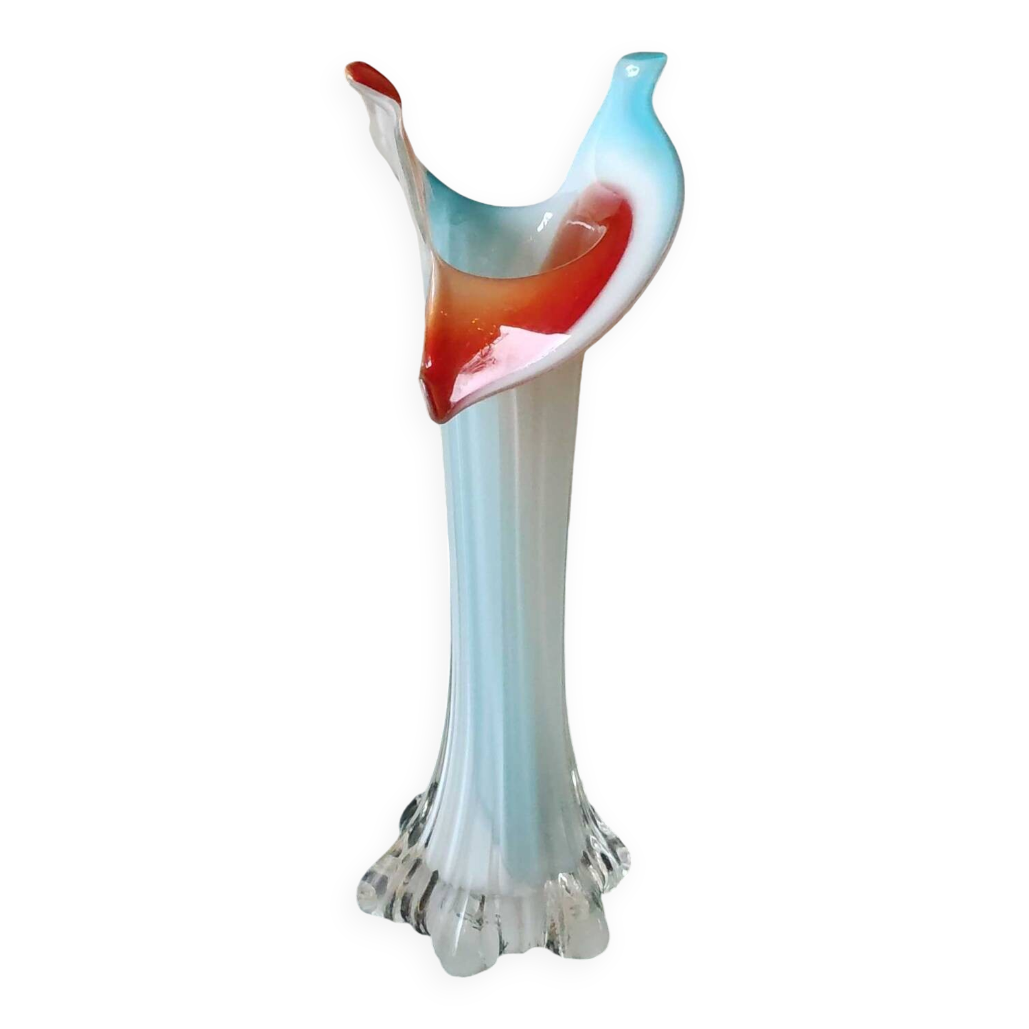 Floral Soliflore Vase/Jack in the Pulpit. Murano. High 25 cm