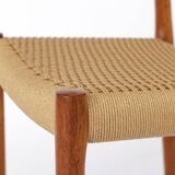 Lot de 6 chaises de salle à manger en teck Niels Otto Moller, modèle 84, 1976 – Cordon renouvelé