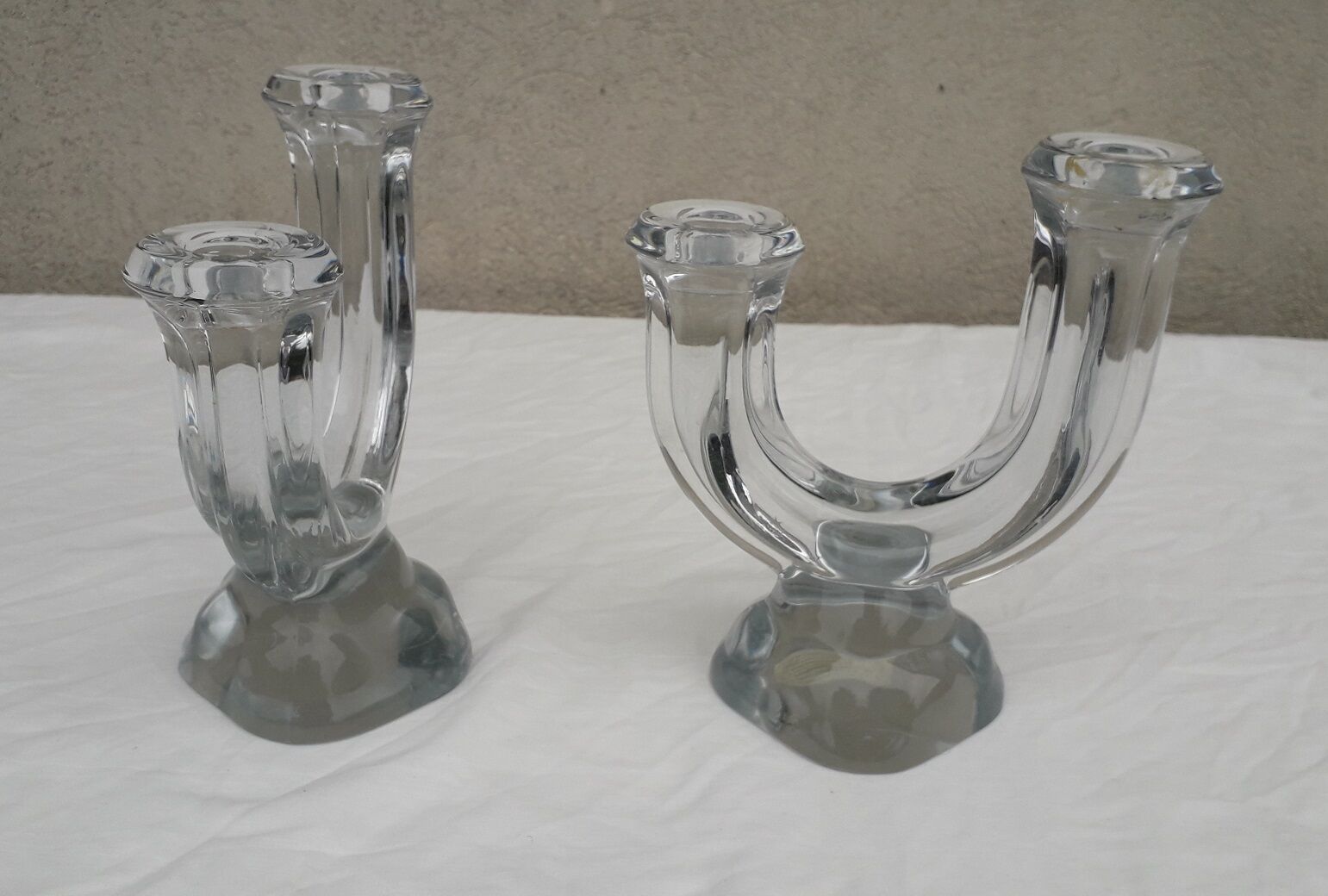 Paire de bougeoirs cristal