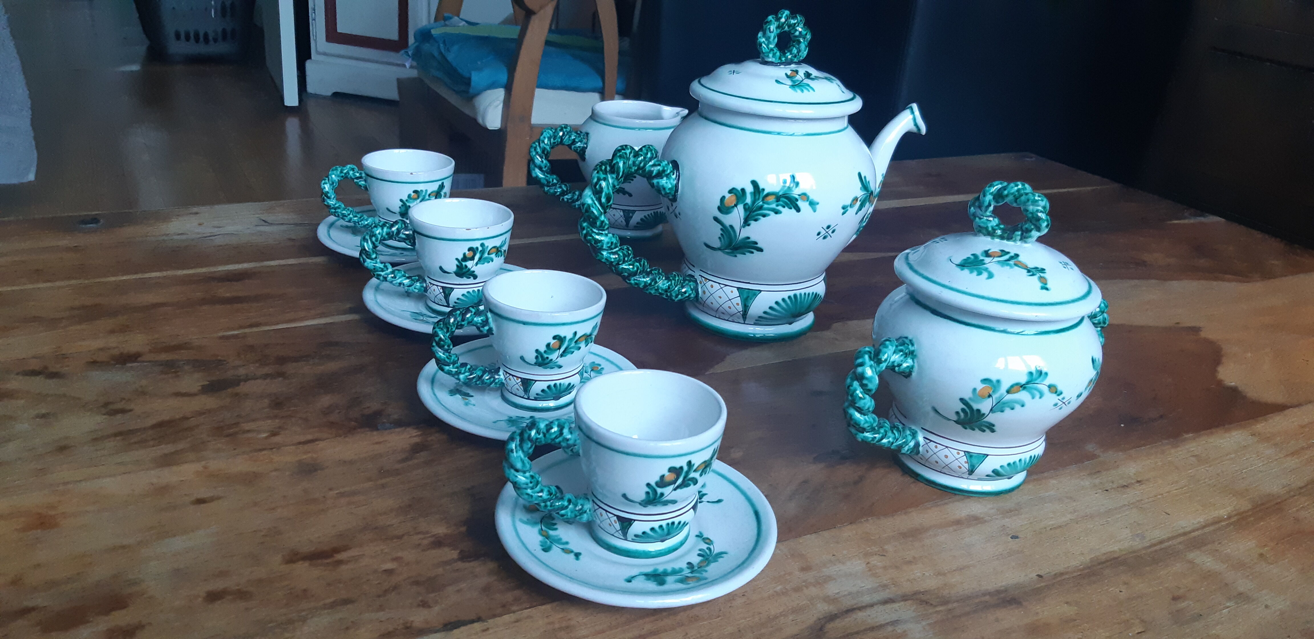7-piece tea service porcelain C Bernard S Lucet