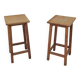 Pair of vintage pine stools from the 80s