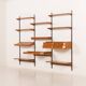 Kai Kristiansen teak wall unit with a desk and a lamp, FM Mobler, 1960s