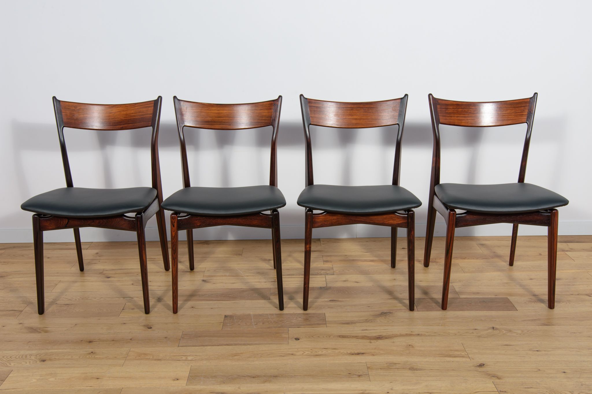 Mid Century Rosewood Dining Chairs by  H. P. Hansen for Randers Møbelfabrik, 1960s, Set of 4