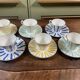 Service tasses Digoin Art Déco 6 tasses + sous-tasses vintage