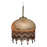 1 chandelier large globe lamp diameter 40cm / H 30 chain glassware Vianne for Suberville
