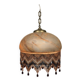 1 chandelier large globe lamp diameter 40cm / H 30 chain glassware Vianne for Suberville