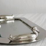 Shiny metal foie gras dish