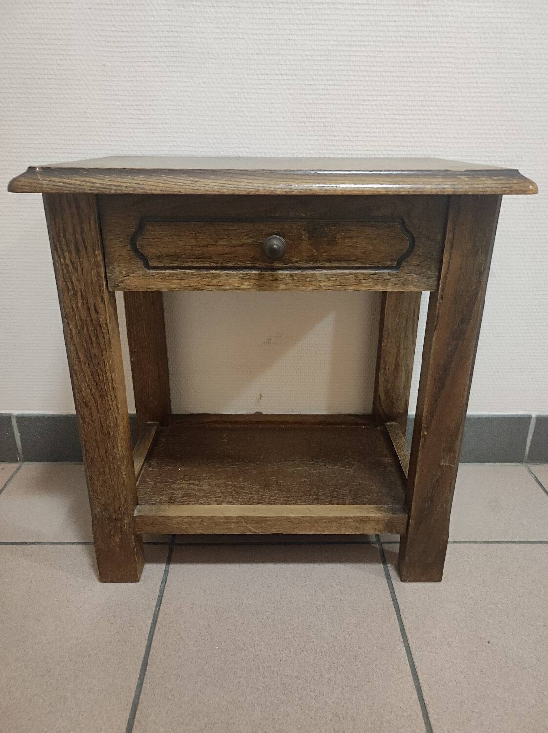 Solid wood bedside table