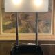 70's design lamp. Chrome with white and smoked grey Plexiglas.