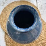 Vase boule bleu