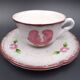 Set of 10 tea cups or coffee Niderviller model Cassandra - Flower decoration