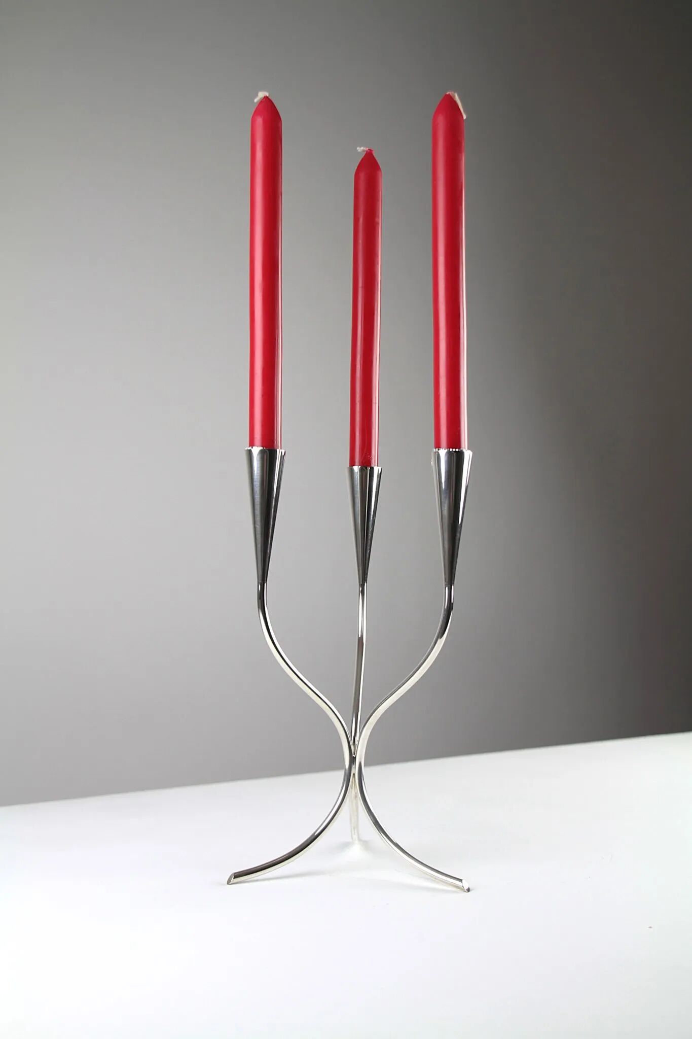 Silver-plated candelabra by Gunnar Ander for Ystad-Metall, Sweden 1960s